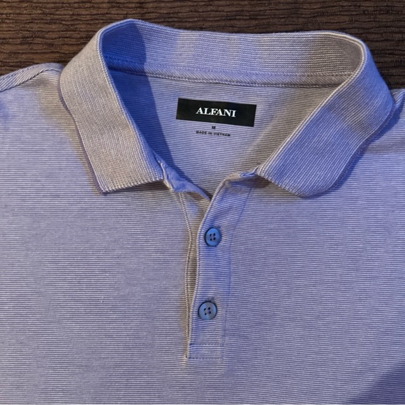 Alfani Polo Shirt Mens Medium Short Sleeve Soft Comfort Lavender - Picture 3 of 7